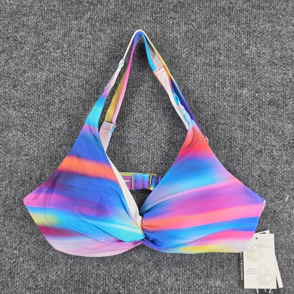 La Blanca Women's Size 6 Multicolor Convertible Strap Bikini Top Halter Swim